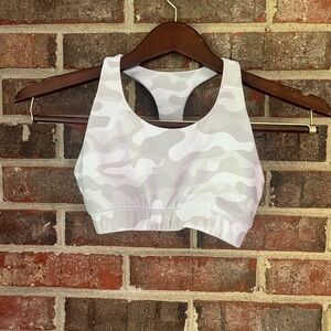 DSG Youth Medium White and Gray Sports Bra